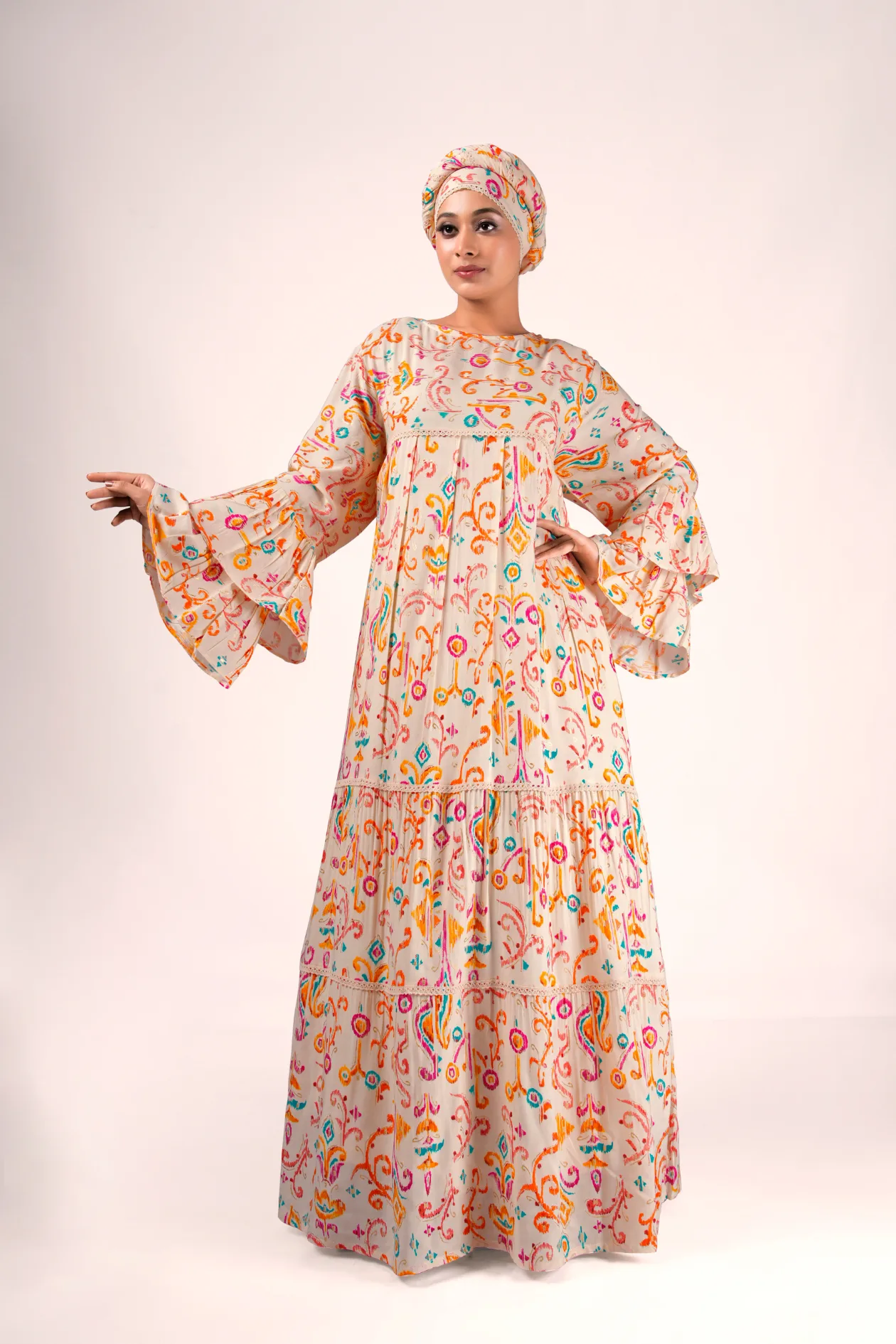 Kaftan 11769 – Sunshine Bloom Cotton Kaftan - Image 2