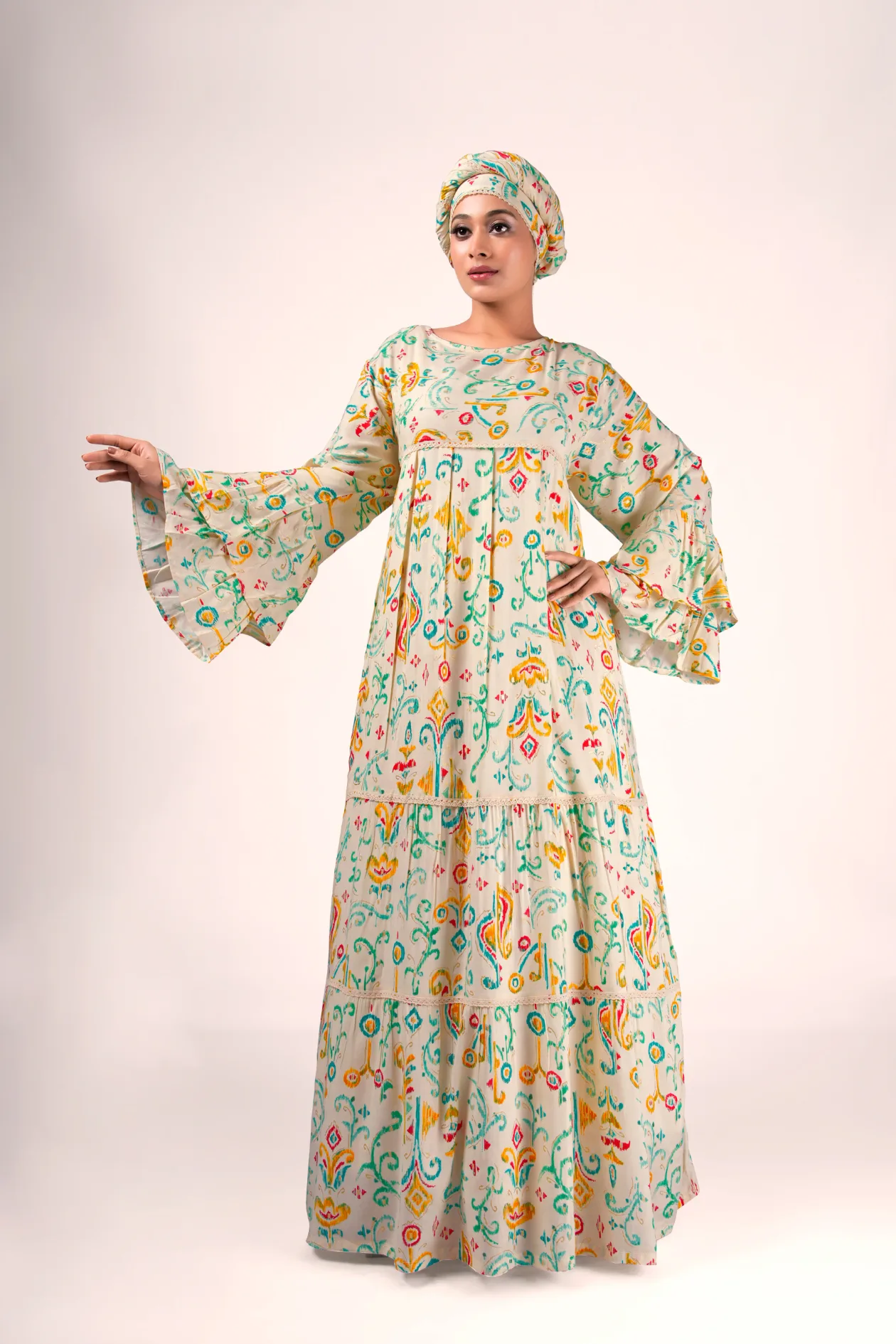 Kaftan 11769 – Sunshine Bloom Cotton Kaftan - Image 4